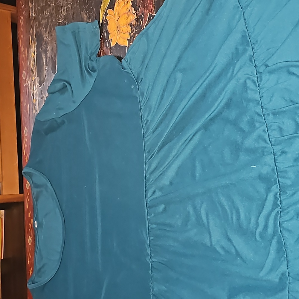 Teal Tiered Layered Jersey Dress Size 22 NWOT